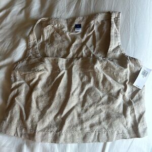 Old navy NWT square neck linen top XS cropped